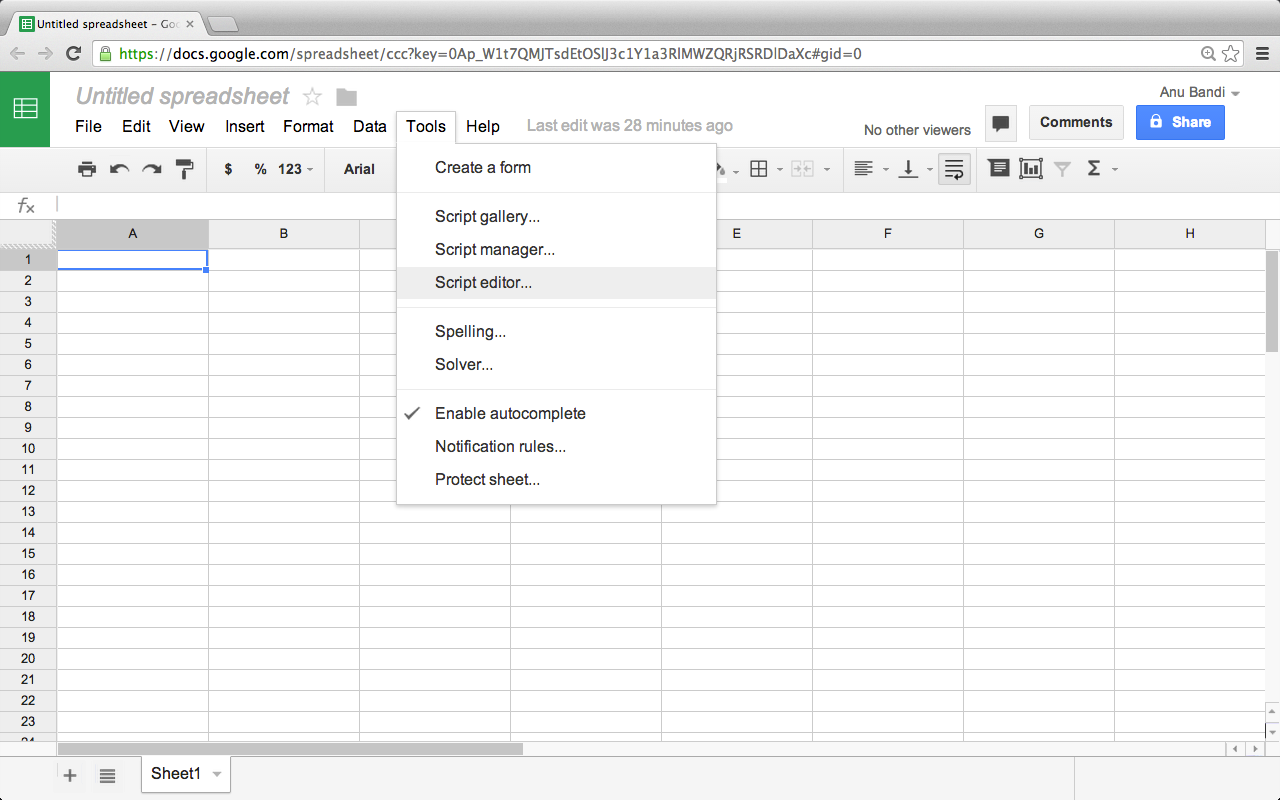 script menu